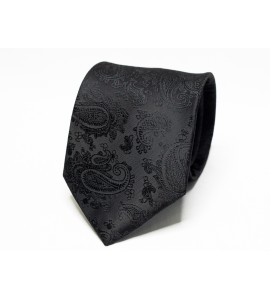 Men's black patterned suit tie