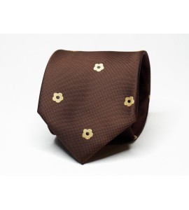 Brown and Gold Floral Tie