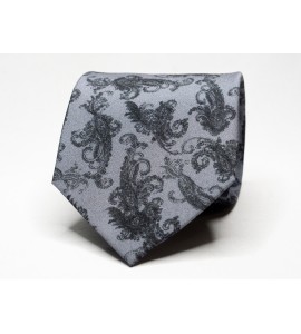 Men's grey patterned tie