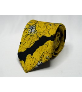 Mens Yellow Floral Tie