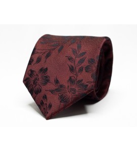 Men's black floral tie