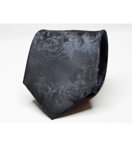 Charcoal Grey Floral Tie