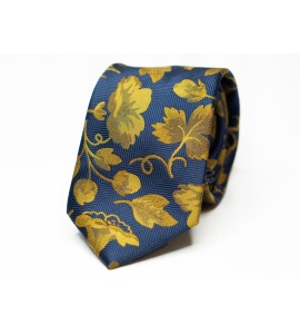 Navy and Gold Floral Tie